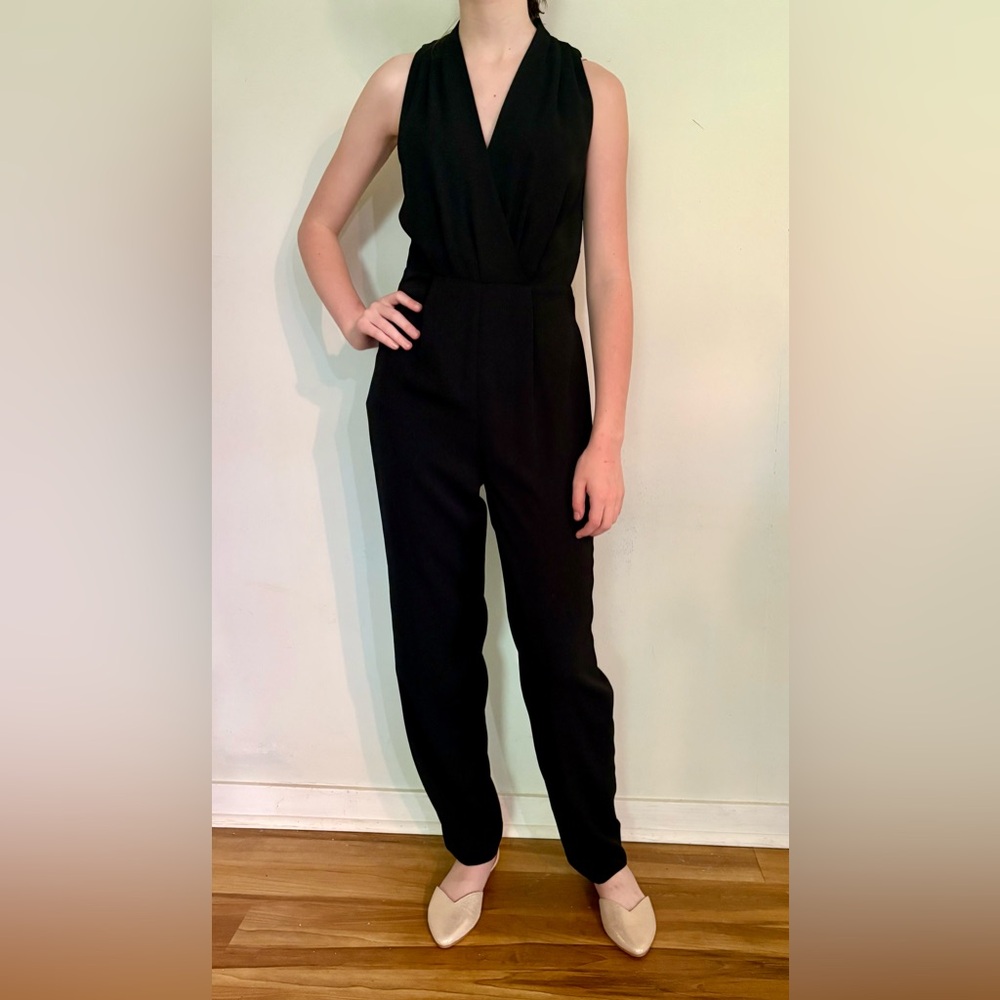 NWT, Antonio Melani, Evelyn Jumpsuit, Black Tie Waist, Size 2